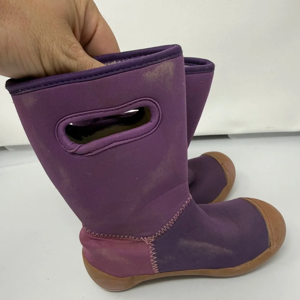 Bogs Kids Purple Pink Waterproof Washable Pull On Boots Size 8 Toddler 24 EUR